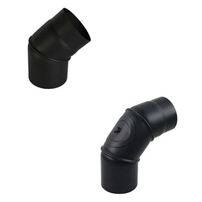 SENDEO Ofenrohr Ø 150 mm | schwarz | Rohrbogen | verstellbar