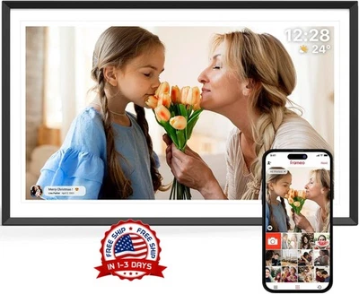 Marco De Fotos Digital WiFi De 15,6", Pantalla Táctil IPS HD De 1920 x 1080 NUEV - Image 1 of 4