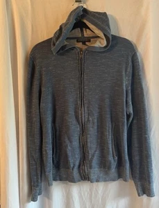 Banana Republic Blue Sweater Hoodie Mens M Full Zip Menswear Staple Layer Preppy - Picture 1 of 7