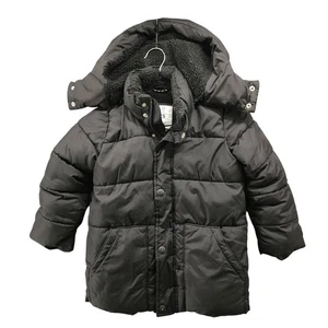 Gap Kids XS 4T-5T Puffer Jacket Black Hooded Snow Jacket Fleece Lined Insulated - Picture 1 of 10
