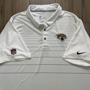 Jacksonville Jaguars Nike NFL Dri-Fit Polo Men White Golf Field Team Issued 3XL - Picture 1 of 13
