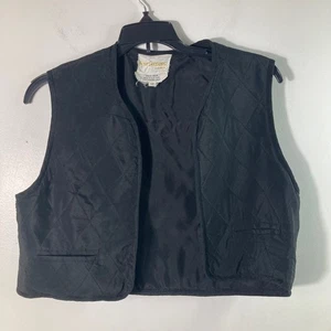 Vintage Four Seasons Garments Cropped schwarz gesteppte Seide Weste Damen 12 - Bild 1 von 7
