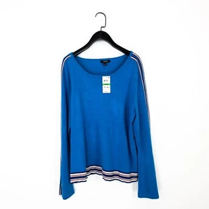 Alfani RoyalLight Blue Round Neck Fine Knit Long Sleeve Jumper - Size L NEW - Picture 1 of 19