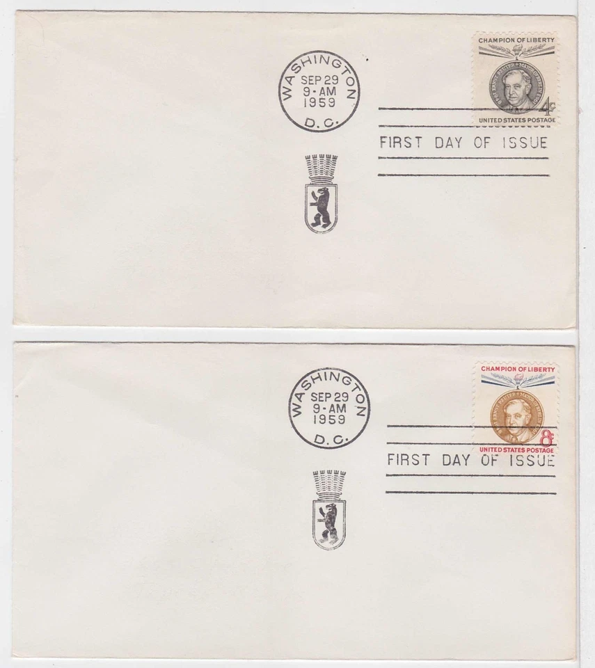 TurtlesTradingPost - Ernst Reuter 1959 #1136-37 FDC- Both Covers - Image 1 of 1