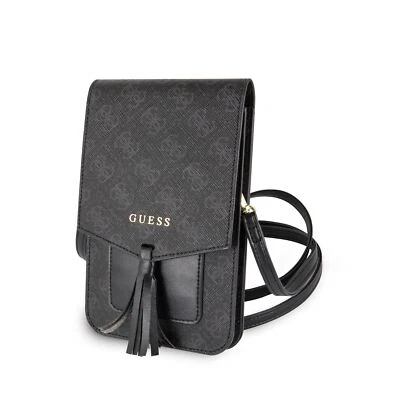 Guess 4G Universal Wallet Phone Bag With Strap Black - GUWBSQGBK - Image 1 of 4