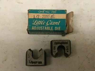 Matrizes de tubo Greenfield GTD Little Giant No 380 ajustáveis 1/2-20 NF#1 - Imagem 1 de 4