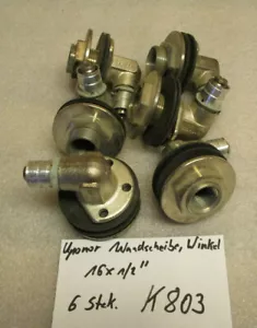 6x UPONOR UniPipe Pressfitting (Messing) Wanddurchführung,16 x 1/2" IG,Winkel - Bild 1 von 1