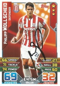PHILIPP WOLLSCHEID SIGNED STOKE 2015/2016 MATCH ATTAX TRADING CARD+COA