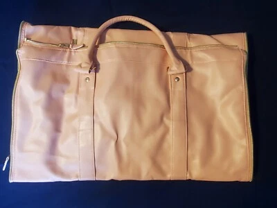 Carry On Garment Bag, Large Polyester Faux Leather Duffle Pink Bag Waterproof  - Image 1 of 4