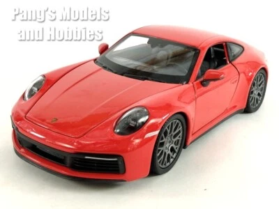 2019 Porsche 911 992 Carrera 4S 4 1/24 Scale Diecast Model by Welly - Red - Image 1 of 4