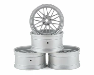 MST LM Wheel Set (Flat Silver) (4) (Offset Changeable) w/12mm Hex MST832102FS - Picture 1 of 2