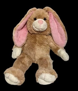 Build A Bear Easter Bunny Rabbit Brown Plush Stuffed Pink Floppy Ears Eyelashes - Picture 1 of 9