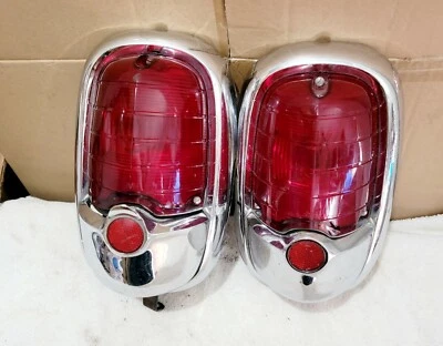Conjunto de luces traseras Nash 1954 1955 carcasa par genuino #21 Foto 1 de 4