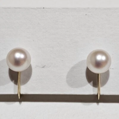 Pendientes de perlas cultivadas de akoya 1703 mikimoto oro amarillo 14k vintage de Japón Foto 1 de 4