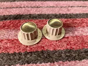 Vintage Harmony Guitar Knobs White Gold Caps Silvertone Kay - Picture 1 of 4