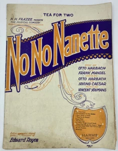 No No Nanette-Tea for Two - Antique Vintage Sheet Music 1924 - Picture 1 of 4