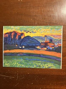 Paisaje de montaña Kandinsky con postal de arte de pueblo - Imagen 1 de 2