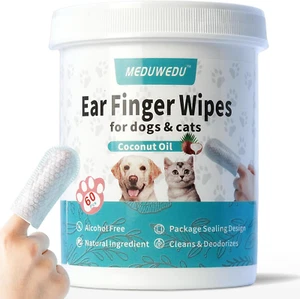 Ear Cleaner Finger Wipes 60 Counts, Dog Ear Cleaner, Grooming Kit Care for Dogs - Picture 1 of 11