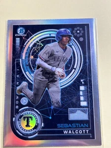 Sebastian Walcott AI Chrome Rookie 2024 Bowman Card #BAI-12 Texas Rangers - Picture 1 of 2