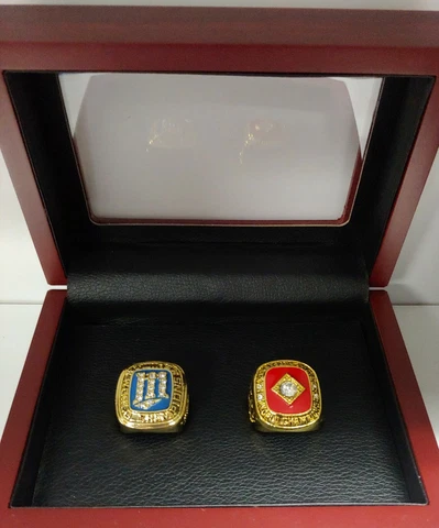 Minnesota Twins - World Series 2 Ring Set W Wood Display Box. 1987 1991 Puckett Cover