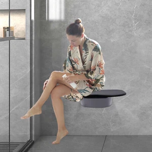 Asiento de ducha plegable de 14" montado en la pared banco moderno baño taburete de ducha 440 lb - Imagen 1 de 19