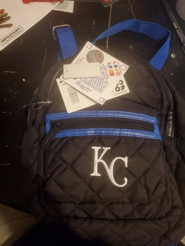 KANSAS CITY ROYALS MLB  Black Quilted Mini Backpack BY FOCO NEW W/Tags Cover