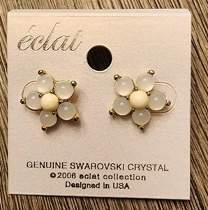 Damen Ohrstecker Marke Eclat Blume Faux Gold - Bild 1 von 3