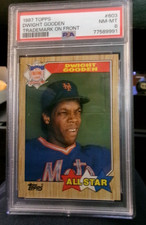 DWIGHT GOODEN 1987 TOPPS ALL STAR NL BASEBALL TRADING CARD #603 PSA NM-MT 8