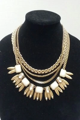 COLLAR SILPADA Latón Resina Estrás BUENO COMO ORO Multi Cadena Retirado KNR0120 Foto 1 de 4