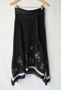 3.1 Phillip Lim Silk Evening Skirt A-Line Beaded Jeweled Black Blue Silver 2 27" - Picture 1 of 9