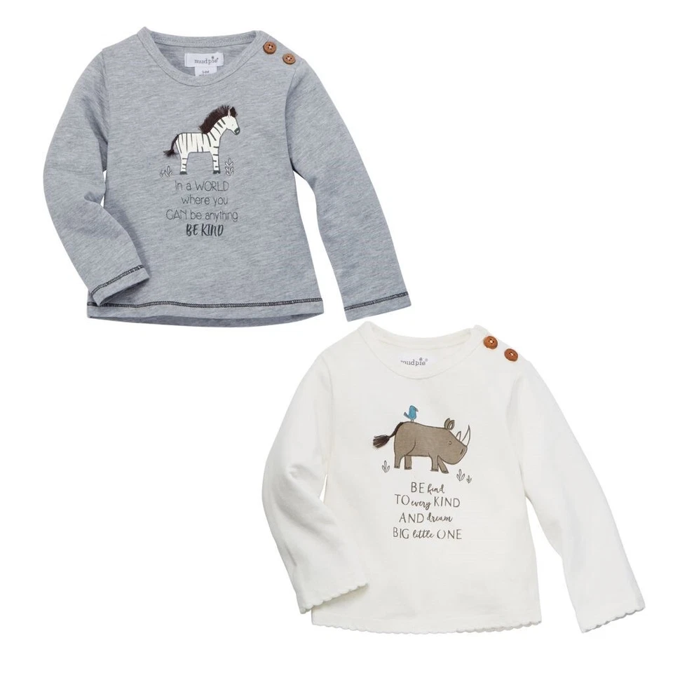 Mud Pie E9 Safari Baby Toddler Long Sleeved Tee T-Shirt 15100072 Choose - Image 1 of 1