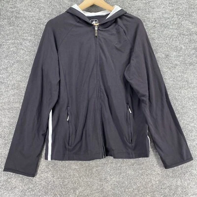 Sudadera con Capucha Athletech Cremallera Completa Mujer L Grande Negra Manga Larga Con Capucha Algodón Bolsillos Foto 1 de 4