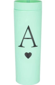 Letter A Personalized Initial Gifts for Women Men Double Wall Mint Plastic NEW - Picture 1 of 3