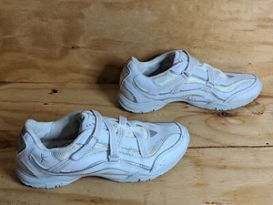 Size 10 - Danskin Now Women's Shoes White Silver Strap On Loop Hook Athletic - Picture 1 of 7