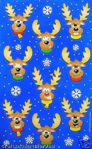 Sandylion CHRISTMAS Reindeer Scrapbooking Maxi Stickers. A1 Out of Print Design - Picture 1 of 1