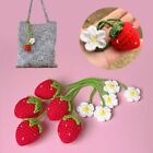 Baumwolle gehäkelt Erdbeere Schlüsselanhänger - Wollfrüchte Schlüsselringe Blumenbeutel Anhänger