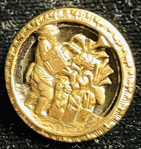 Ex Rare Antique brass GARDENING button, ca., 1880s/1890s Listed in BBB Cover