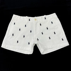 Ralph Lauren Damen Pony All Over Shorts in weiß Größe US 2/GROSSBRITANNIEN 4 - Bild 1 von 10
