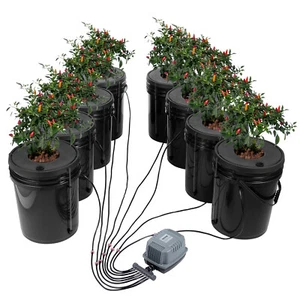 VEVOR DWC Hydrokultur-Anbausystem Tiefwasserkultur 20L 8x Eimer mit Luftpumpe - Bild 1 von 12