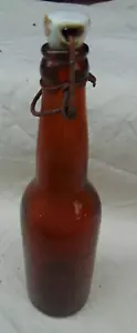 Antique Philipsburg , PA Brewing Co. Brown beer bottle w/ceramic top & wire bail - Picture 1 of 13