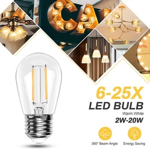 E27 LED Edison Glühbirnen Outdoor 2W20W Lichterkette Glühbirne Glühlampen Ersatz - Bild 1 von 16