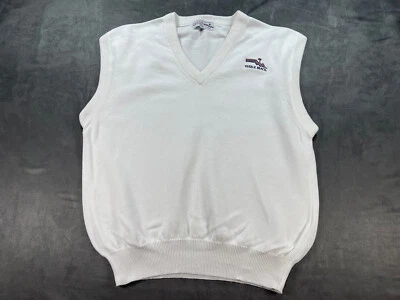 White Medium Knit Sweater Vest Pebble Beach Golf Club Member Course Round Shirt - Image 1 of 4