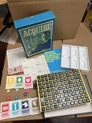 Vtg Used 1962 Acquire 3M Board Bookshelf Game Complete, Great, 2 Piece Defective - Image 1 of 4