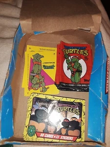 1989 Topps Teenage Mutant Ninja Turtles 64 of 88 Cards. 6 wrappers, box, 4 stick - Picture 1 of 7