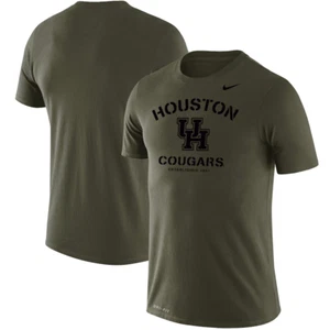 NEW Nike DRI FIT Houston Cougars Stencil Arch Performance T-Shirt Olive MEN SZ M - Picture 1 of 6