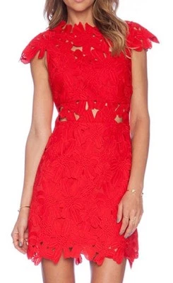 Sexy Red Lace Designer Fashion Couture Cocktail Dress NWT Medium - Photo 1/4