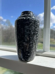 Vintage Black Splatter Vase Taiwan R.O.C. Crowning Touch w/Orig Label - Picture 1 of 7