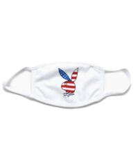 New Hot Playboy Patriotic Bunny Face Mask Covering One Size Red White Blue Bunny