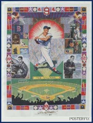 Póster original de TED WILLIAMS .406 aniversario Jimmy Fund 1991 como nuevo A++ Foto 1 de 4