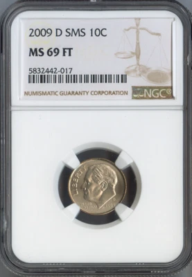 2009-D Roosevelt Dime NGC MS69 FT SMS Auction - Image 1 of 2